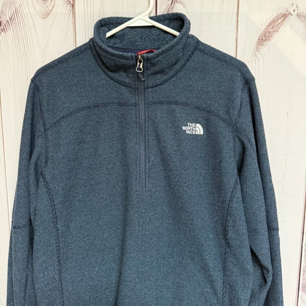 The North Face Mens Cap Rock 1/4 Zip‎ Pullover Medium Navy Heather EUC